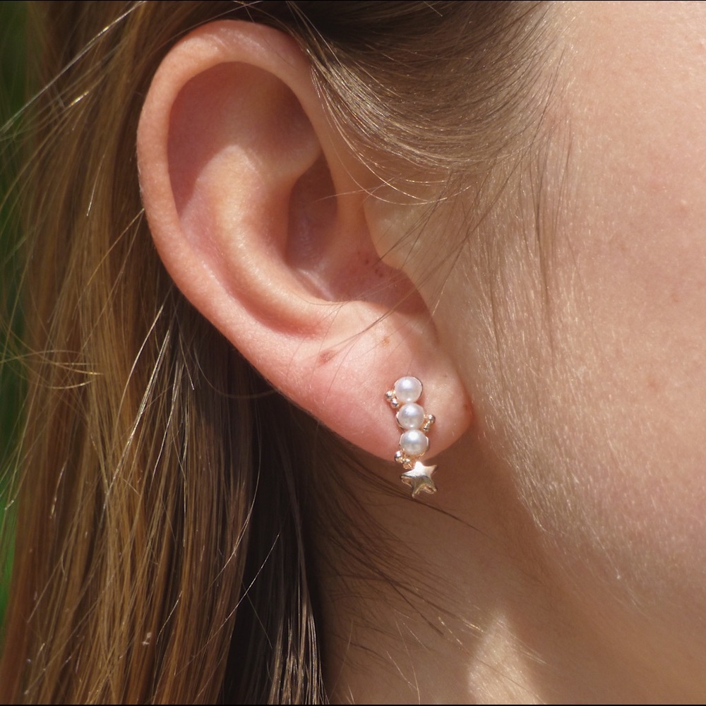Peral Star Vintage Earrings